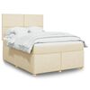vidaXL Cama box spring con colch&oacute;n tela color crema 140x200 cm