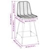vidaXL Silla de Bar 2 pcs Negro 44,5 x 54,5 x 97,5 cm Ratan e Hierro
