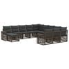 vidaXL Conjunto de sof&aacute;s de jard&iacute;n 12 pcs Gris y Gris Oscuro