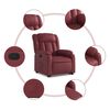 vidaXL Sill&oacute;n reclinable elevable cuero artificial rojo tinto