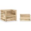 vidaXL Set de muebles de pal&eacute;s jard&iacute;n 2 piezas madera pino impregnada