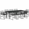 vidaXL Conjunto de Comedor de Jard&iacute;n 9 uds. Negro rat&aacute;n sint&eacute;tico
