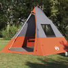 vidaXL Carpa Tipi con techo Gris y naranja 383 x 338 x 217 cm tafetán