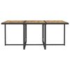 vidaXL Set comedor de jard&iacute;n 11 pzas rat&aacute;n sint&eacute;tico y madera negro