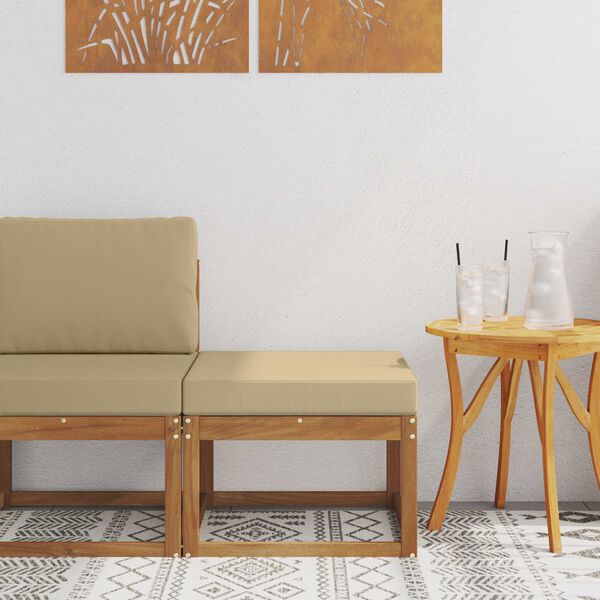 vidaXL Reposapi&eacute;s de exterior Madera de Acacia S&oacute;lida Natural