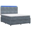 vidaXL Cama de muelles con LED y colch&oacute;n Gris oscuro 160 x 200 cm