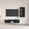 vidaXL Conjunto de mueble de TV FLORIN Negro Madera de ingenier&iacute;a