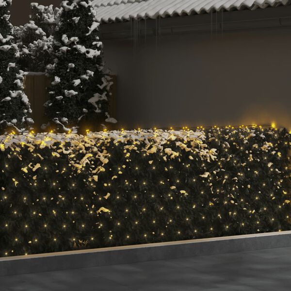 vidaXL Red luces Navidad 306 LED blanco cálido 3x3 m interior/exterior