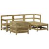 vidaXL Juego de sof&aacute;s de jard&iacute;n 5 piezas madera de pino impregnada