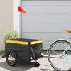 vidaXL Remolque para bicicleta hierro negro y amarillo 30 kg