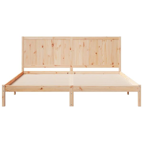 vidaXL Cama extralarga sin colch&oacute;n madera maciza 200x220 cm