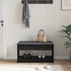 vidaXL Banco de entrada con coj&iacute;n Roble Negro 83 x 38 x 45 cm