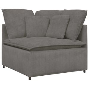 vidaXL M&oacute;dulo esquinero de sof&aacute; modular con cojines, gris claro, 100 cm