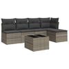 vidaXL Set de muebles de jard&iacute;n 6 pzas y cojines rat&aacute;n sint&eacute;tico gris