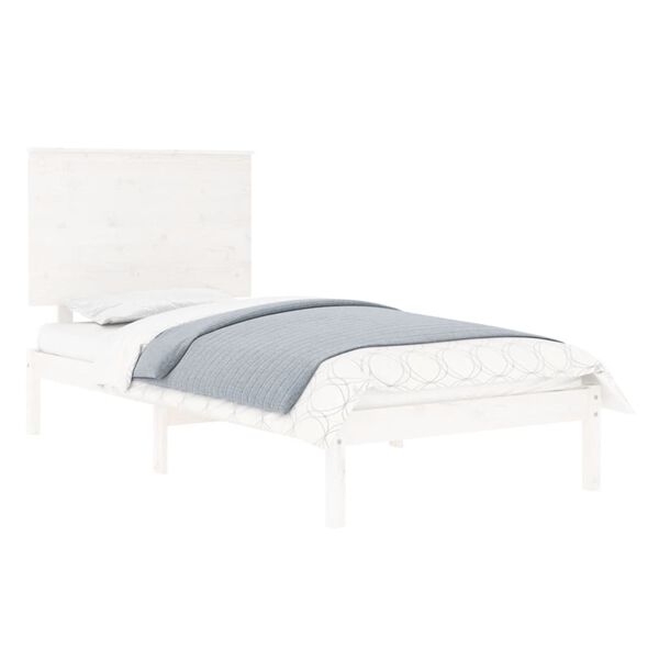 vidaXL Estructura de cama individual madera maciza blanco 90x190 cm
