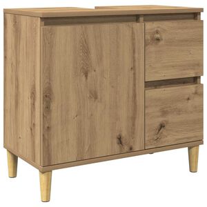vidaXL Armario lavabo ba&ntilde;o madera ingenier&iacute;a roble artisan 65x33x60 cm