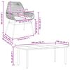 vidaXL Juego comedor jard&iacute;n 7 pzas cojines rat&aacute;n sint&eacute;tico vidrio gris