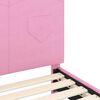 vidaXL Cama para niños con cabecero con cabecera Rosa 90 x 190 cm tela