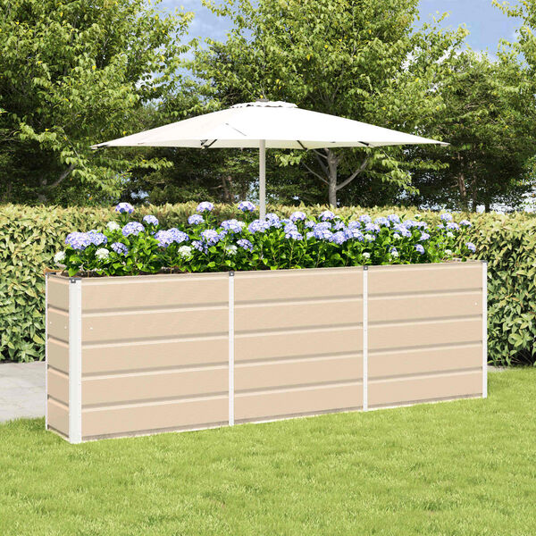 vidaXL Jardinera Marfil 160 x 40 x 75 cm Acero