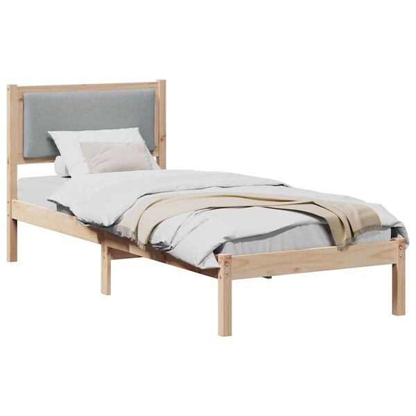 vidaXL Estructura de cama Gris Claro 80 x 200 cm Madera de pino macizo