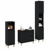 vidaXL Juego de muebles de ba&ntilde;o Montaje en la pared 3 pcs Roble Negro