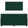 vidaXL Cama box spring con colch&oacute;n terciopelo verde oscuro 140x190 cm
