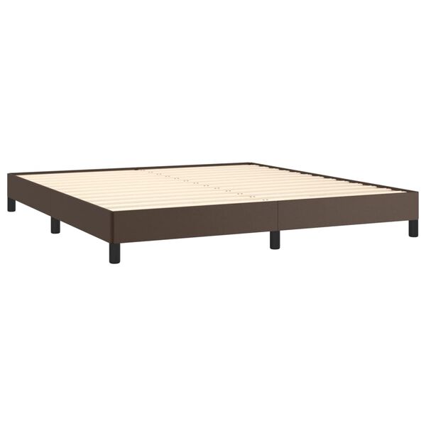 vidaXL Estructura de cama sin colch&oacute;n cuero sint&eacute;tico marr&oacute;n 180x200cm