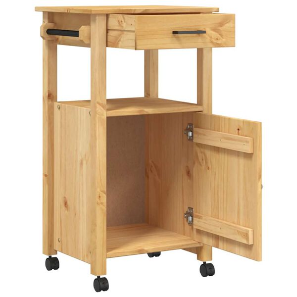 vidaXL Carrito de cocina MONZA madera maciza de pino 48x40x88,5 cm