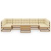 vidaXL Set de muebles de jard&iacute;n 8 pzs cojines madera pino marr&oacute;n miel
