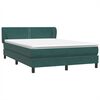 vidaXL Cama box spring con colch&oacute;n terciopelo verde oscuro 140x220 cm