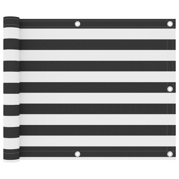 vidaXL Toldo para balcón tela oxford gris antracita y blanco 75x400 cm