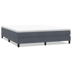 vidaXL Cama box spring sin colchón terciopelo gris oscuro 180x210 cm