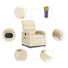 vidaXL Sill&oacute;n de masaje reclinable de tela crema