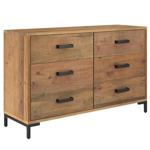 vidaXL Aparador de madera maciza de pino marr&oacute;n 110x35x70 cm