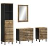 vidaXL Conjunto de muebles de ba&ntilde;o 4 piezas madera maciza de mango