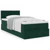 vidaXL Estructura de cama otomana con colch&oacute;n terciopelo verde oscuro