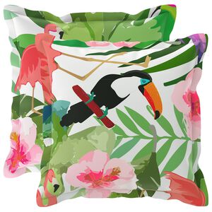 vidaXL Funda de almohada 2 uds. HOUTEN Multicolor 30 x 30 cm Poli&eacute;ster