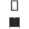 vidaXL Juego de muebles de ba&ntilde;o 3 pcs Negro Madera contrachapada