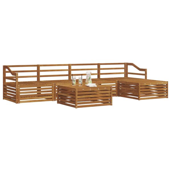 vidaXL Conjunto de sof&aacute;s de exterior 6 pcs Natural