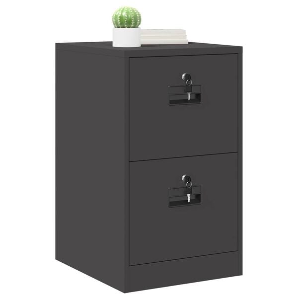 vidaXL Mueble archivador con caj&oacute;n Geom&eacute;trico Negro 44 x 50 x 106.5 cm
