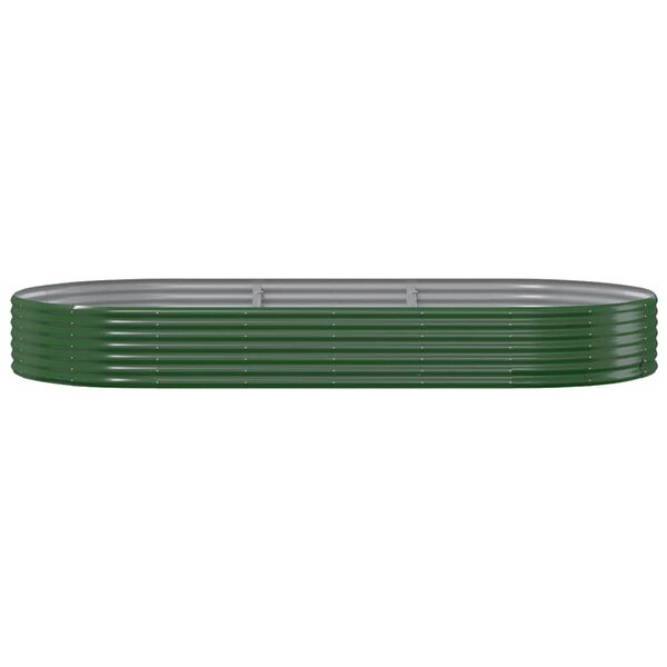 vidaXL Jardinera arriate acero galvanizado verde 296x140x36 cm