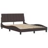 vidaXL Estructura de cama sin colch&oacute;n Hanko tela marr&oacute;n oscuro 120x200 cm