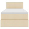 vidaXL Cama con almacenamiento y LED con LED Crema 90 x 190 cm tela