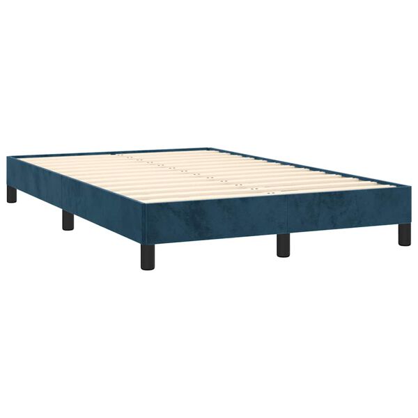 vidaXL Cama box spring con colch&oacute;n terciopelo azul oscuro 120x190 cm