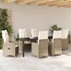vidaXL Conjunto de Comedor de Jard&iacute;n 7 pcs Beige rat&aacute;n sint&eacute;tico