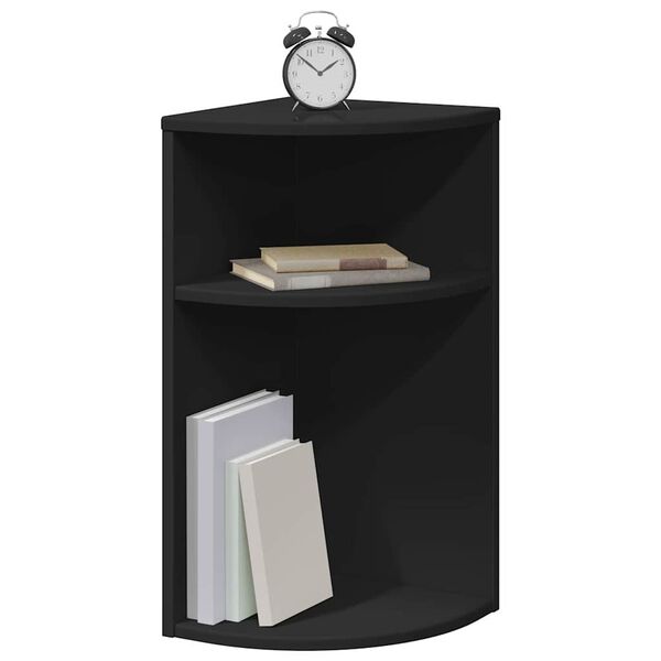 vidaXL Mesa Auxiliar Negro 29,6 x 29,6 x 60 cm Madera de ingenier&iacute;a