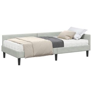 vidaXL Estructura de Cama Esquina con Colch&oacute;n Otro 2 pcs Gris claro