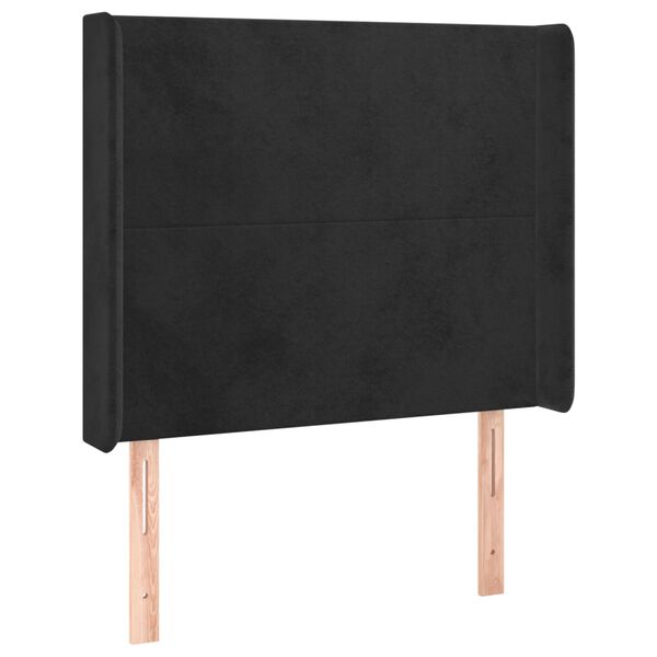 vidaXL Cabecero con LED de terciopelo negro 83x16x118/128 cm