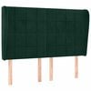 vidaXL Cabecero con orejas de terciopelo verde oscuro 147x23x118/128cm