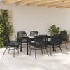 vidaXL Conjunto de Comedor de Jard&iacute;n 7 pcs Negro rat&aacute;n sint&eacute;tico